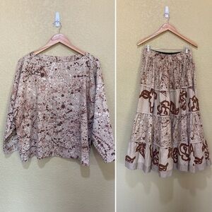 Vintage Bis Gene Ewing Western Soft denim Skirt Set **Rare** S/M